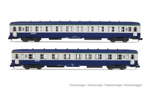 Arnold HN4447 SNCF DEV AO couchette Personenwagen B10c10 blau/grau mit logo nouille Ep.IV